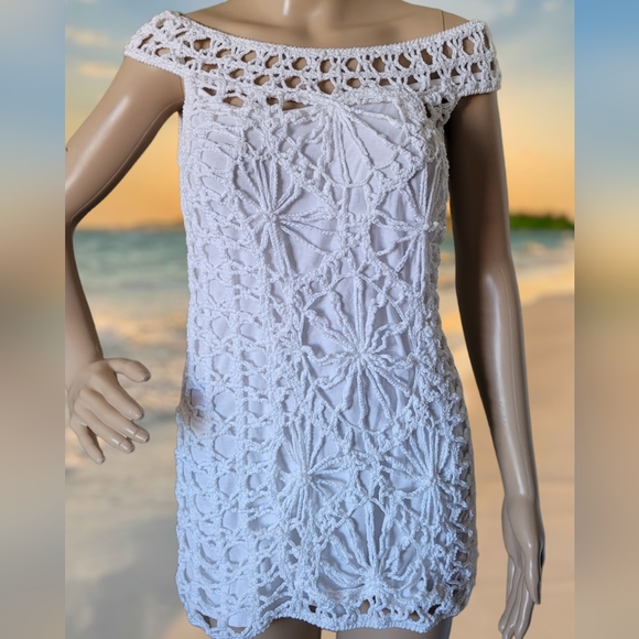 Anna Kosturova Crochet Dream Catcher Swim Cover White S - Picture 3 of 16